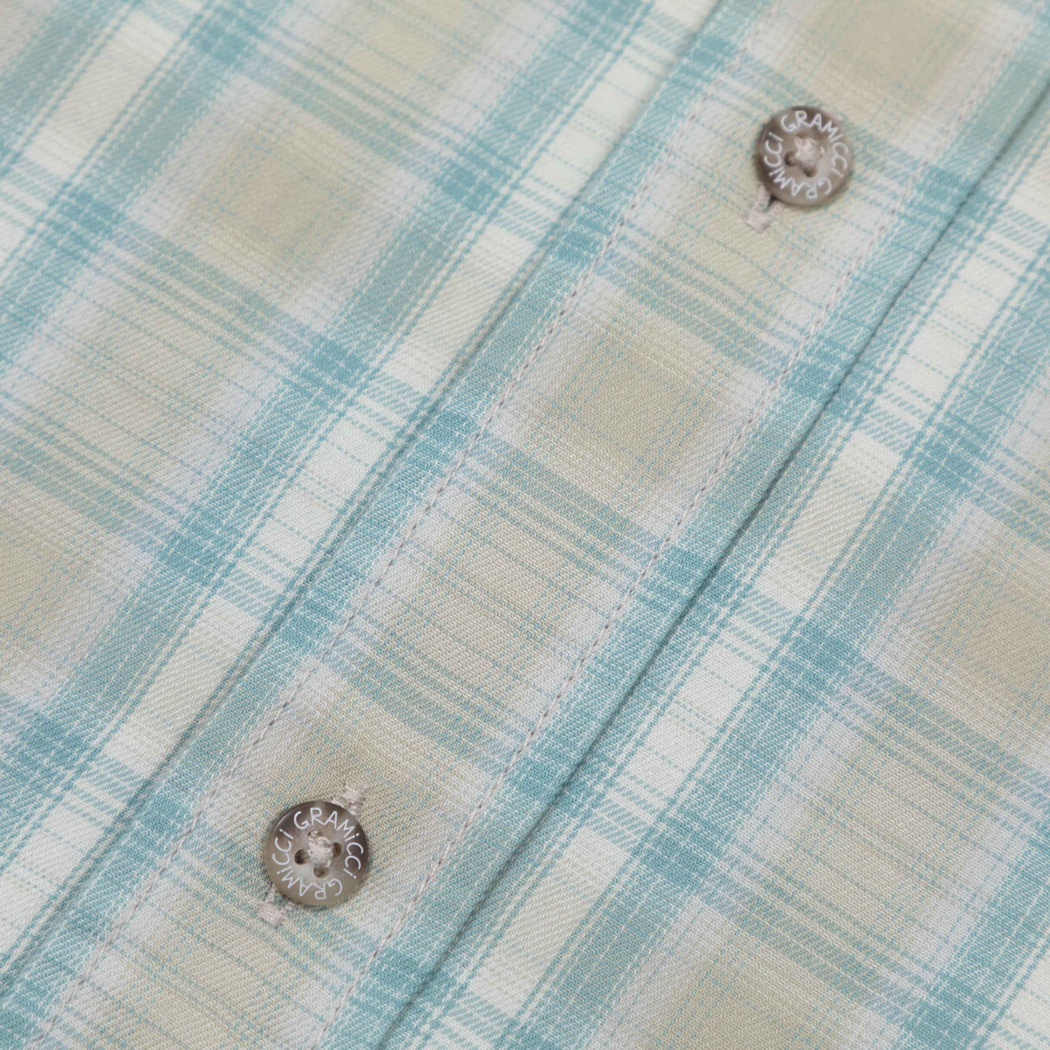 GRAMICCI Checked Ombre Short Sleeve Shirt in BLUE