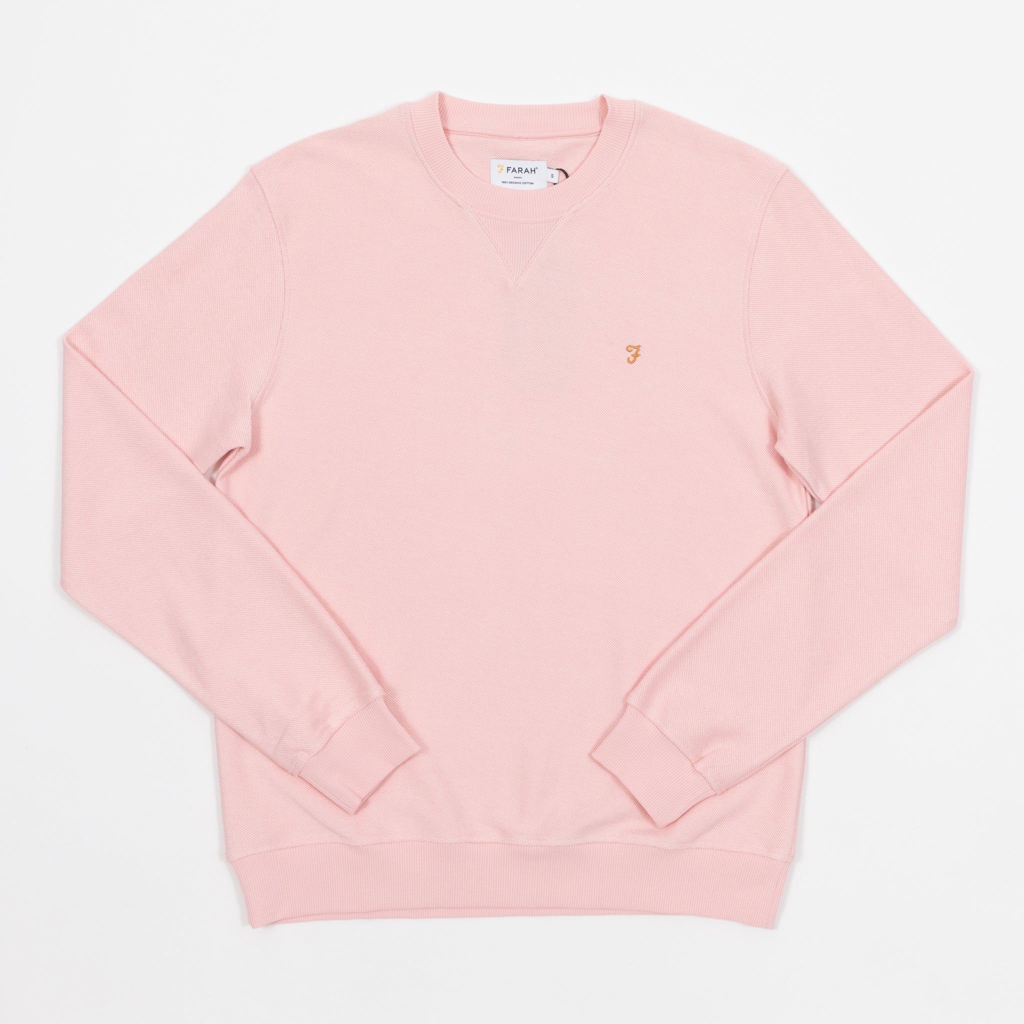Mens FARAH Galli Twill Sweatshirt in Pink CACTWS UK