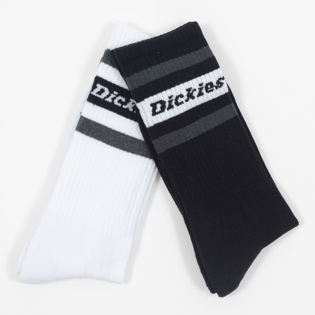 DICKIES Genola 2 Pack Socks in BLACK & WHITE