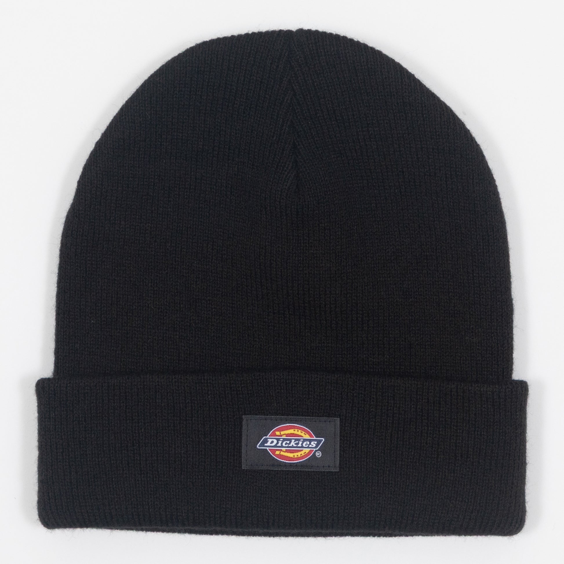 Black beanie with Dickies logo on a white background