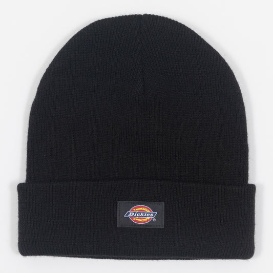 Black beanie with Dickies logo on a white background