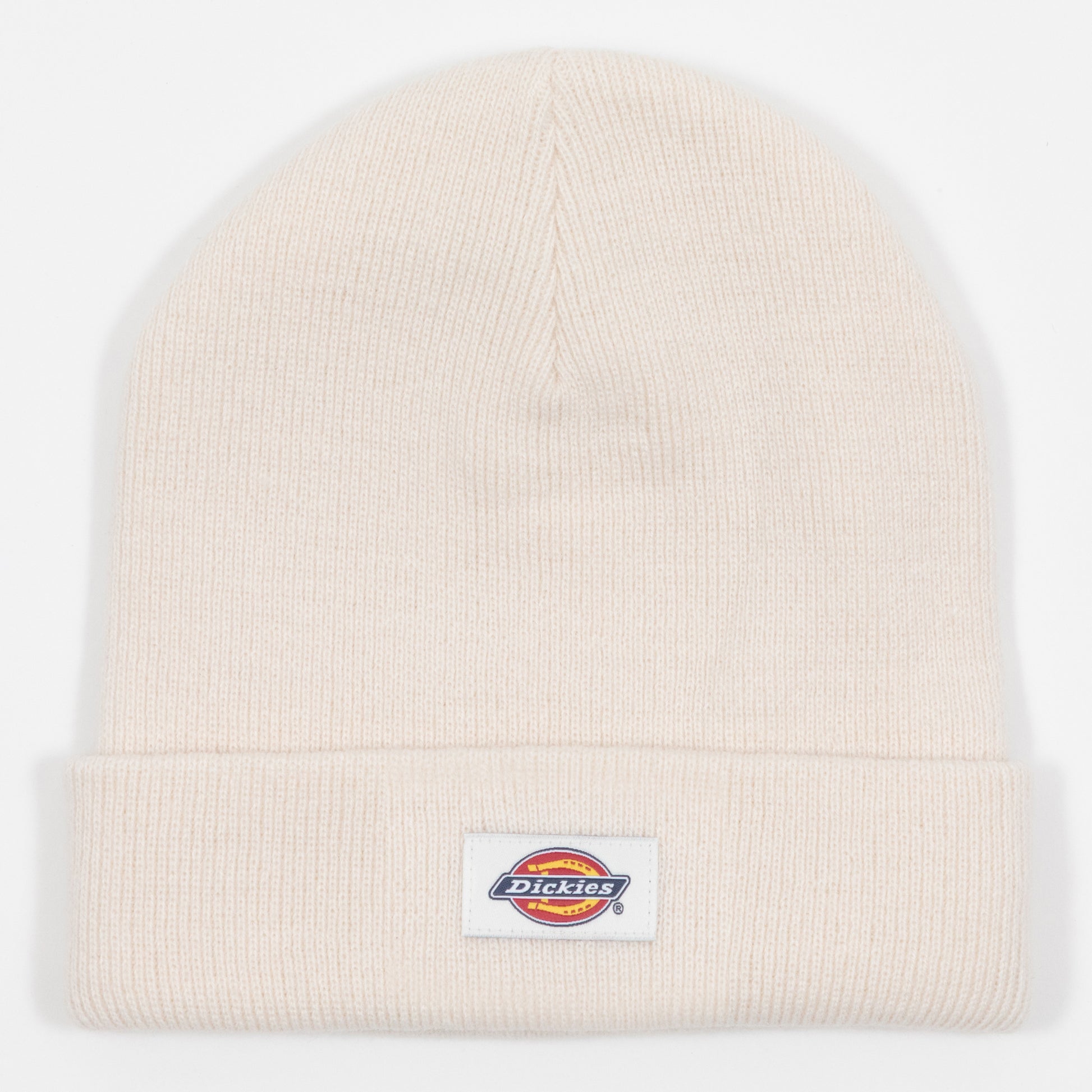 cream knit dickies beanie with turned hem