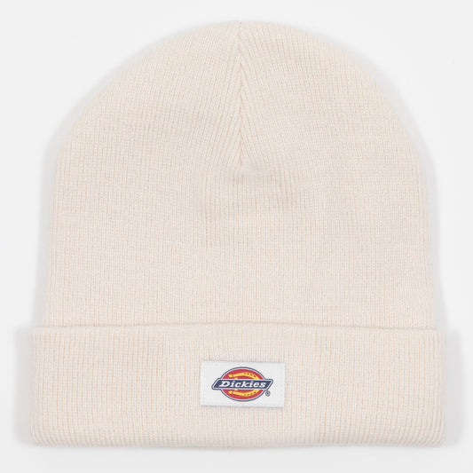 cream knit dickies beanie with turned hem