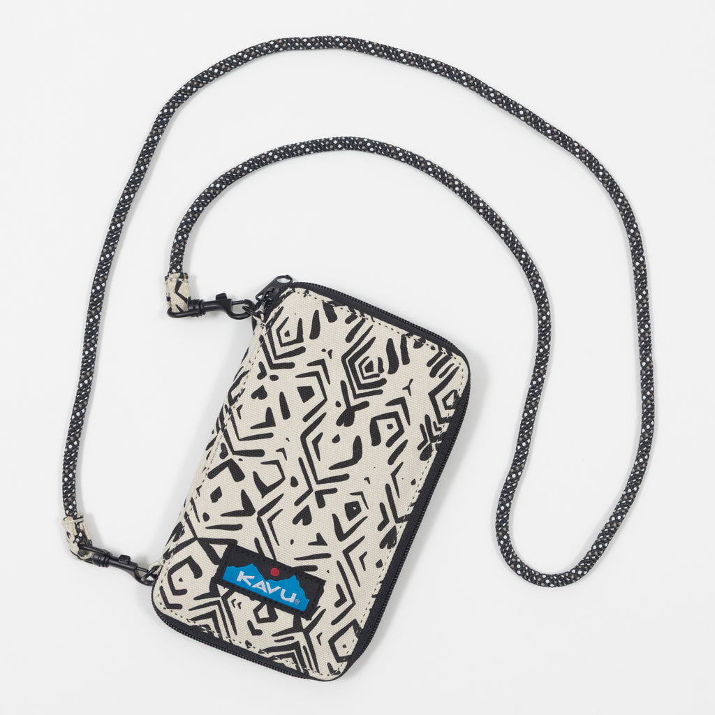 KAVU Go Time Essential Cross Body Bag in BLACK & WHITE
