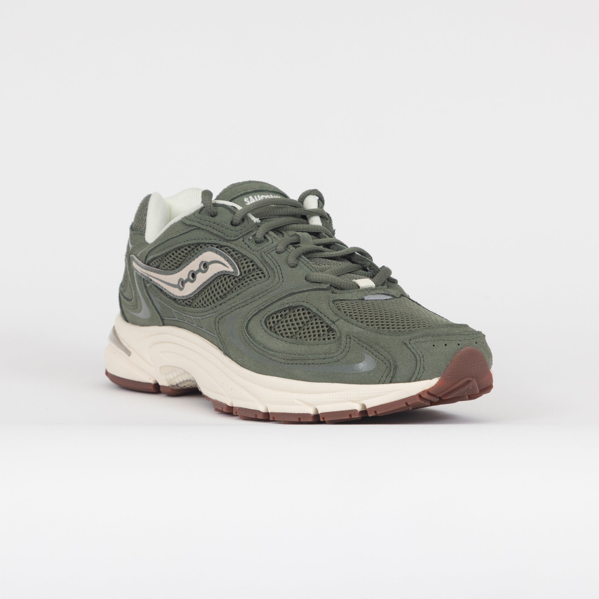 SAUCONY Grid Jazz 9 Trainers in GREEN & OFF WHITE