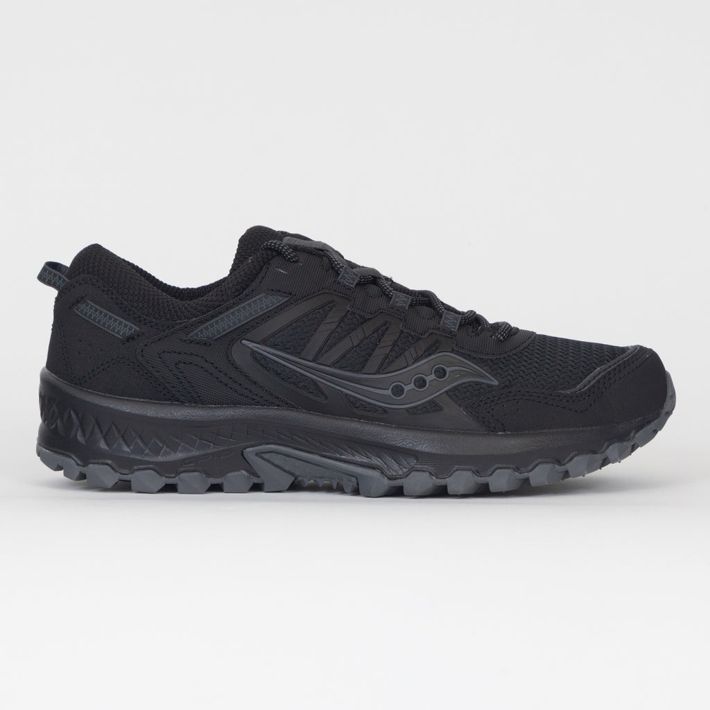 saucony grid peak trainers black side view