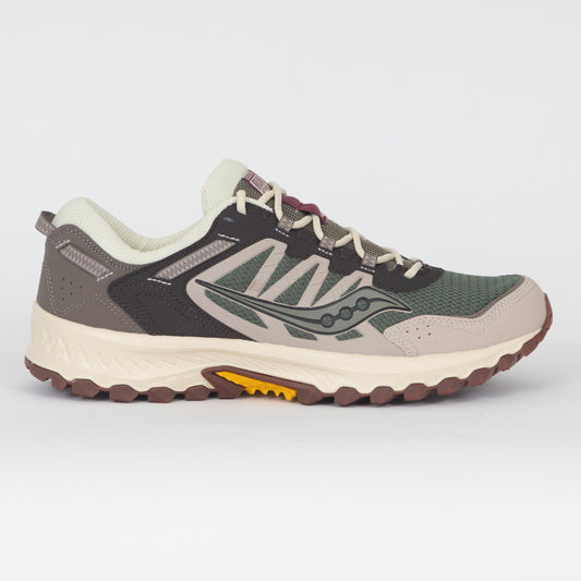 SAUCONY Grid Peak Trail Trainers in GREEN & BROWN
