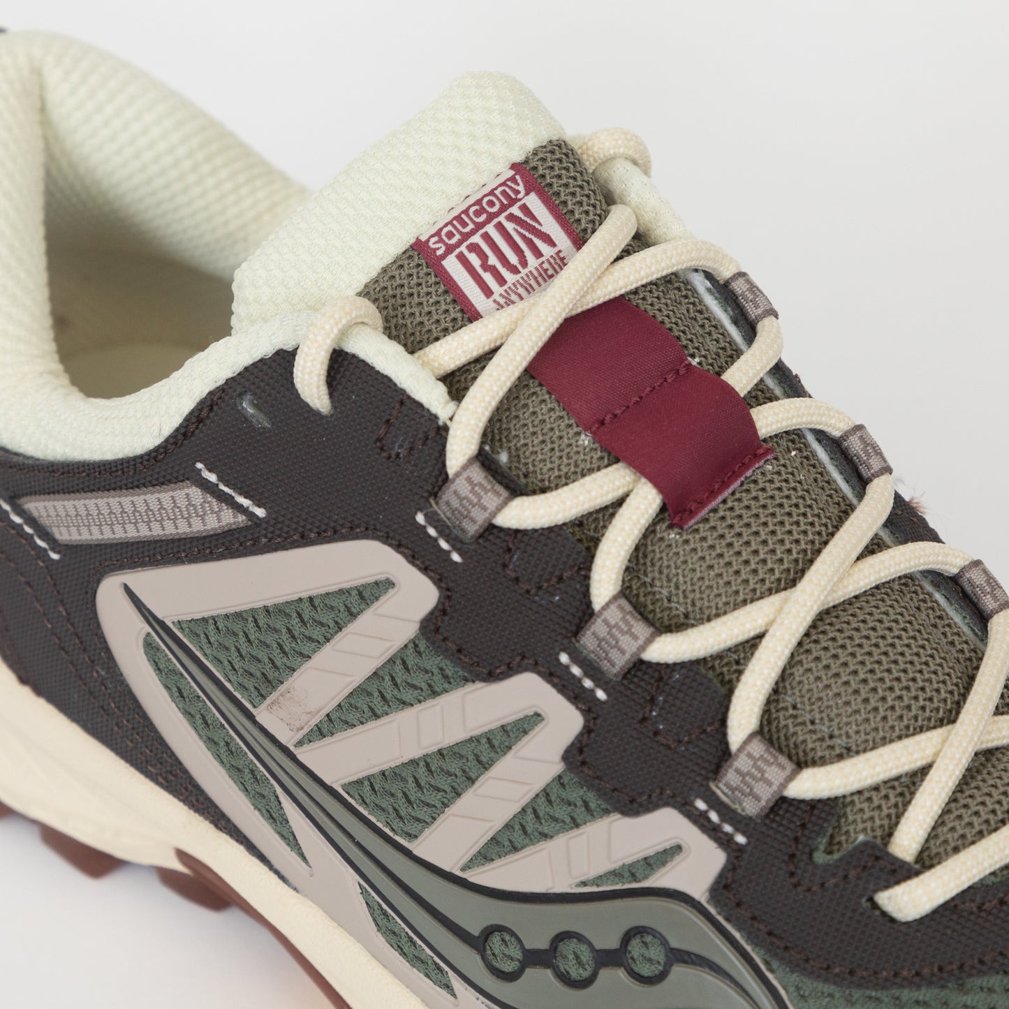 SAUCONY Grid Peak Trail Trainers in GREEN & BROWN