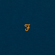 FARAH Groves Ringer Organic Cotton T-Shirt in SAILOR BLUE