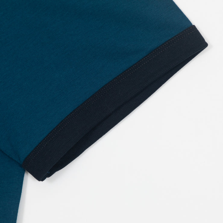 FARAH Groves Ringer Organic Cotton T-Shirt in SAILOR BLUE