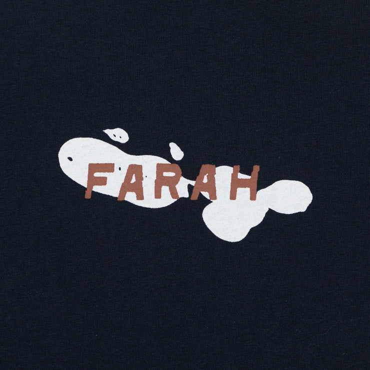 FARAH Guy Graphic Print T-Shirt in NAVY