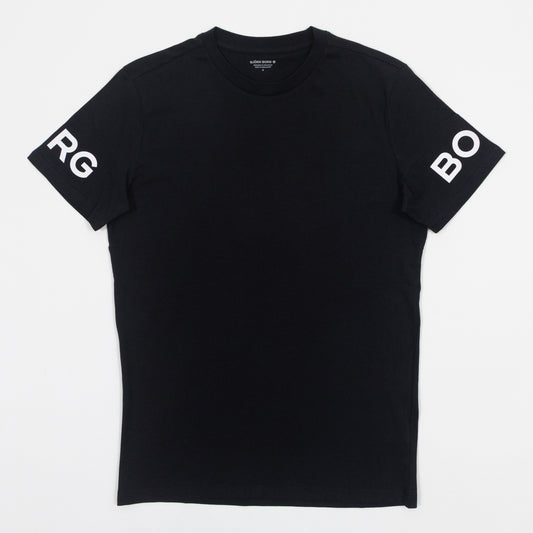 BJORN BORG Gym T-Shirt in BLACK & WHITE