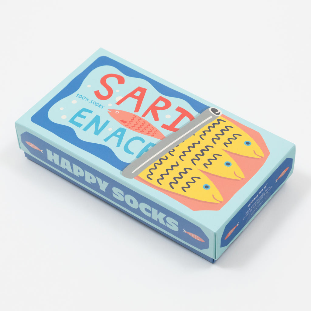 HAPPY SOCKS 2-Pack Sardines Socks Gift Set LIGHT BLUE