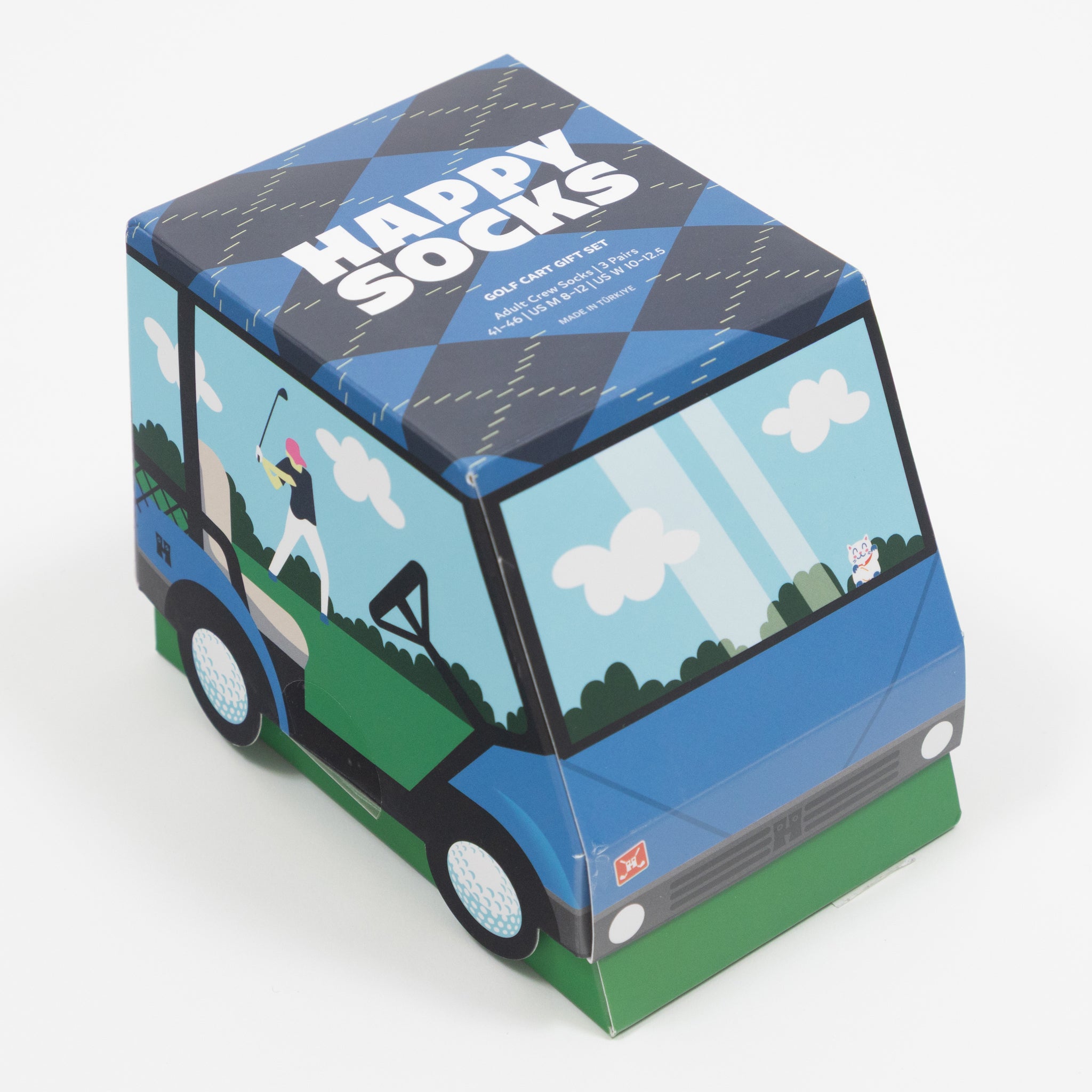 HAPPY SOCKS 3-Pack Golf Cart Socks Gift Set