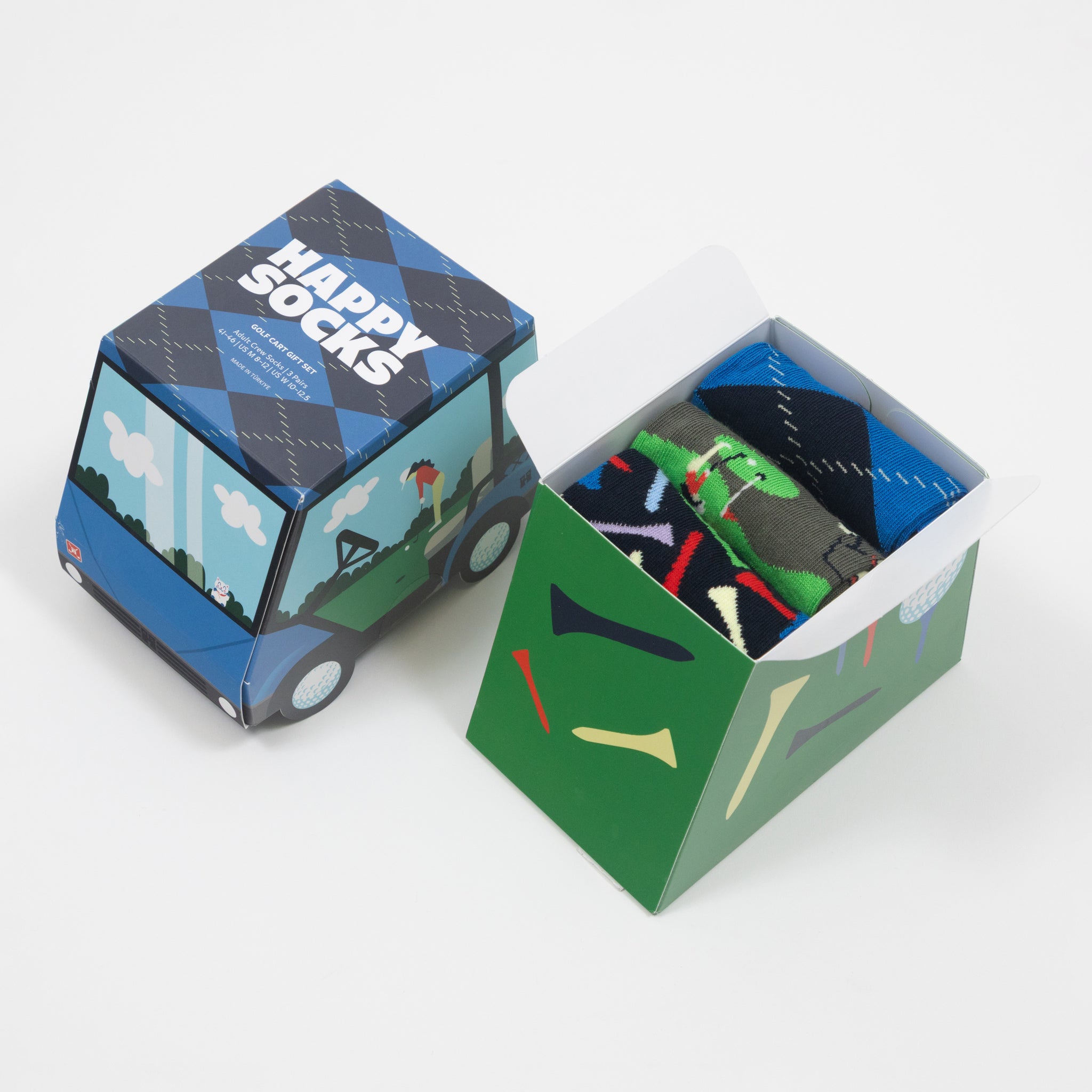 HAPPY SOCKS 3-Pack Golf Cart Socks Gift Set