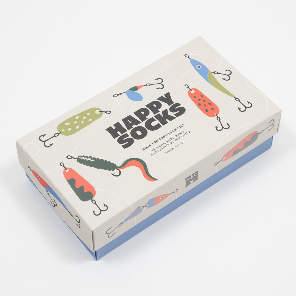HAPPY SOCKS 3 Pack Hook, Line & Sinker Socks Gift Set