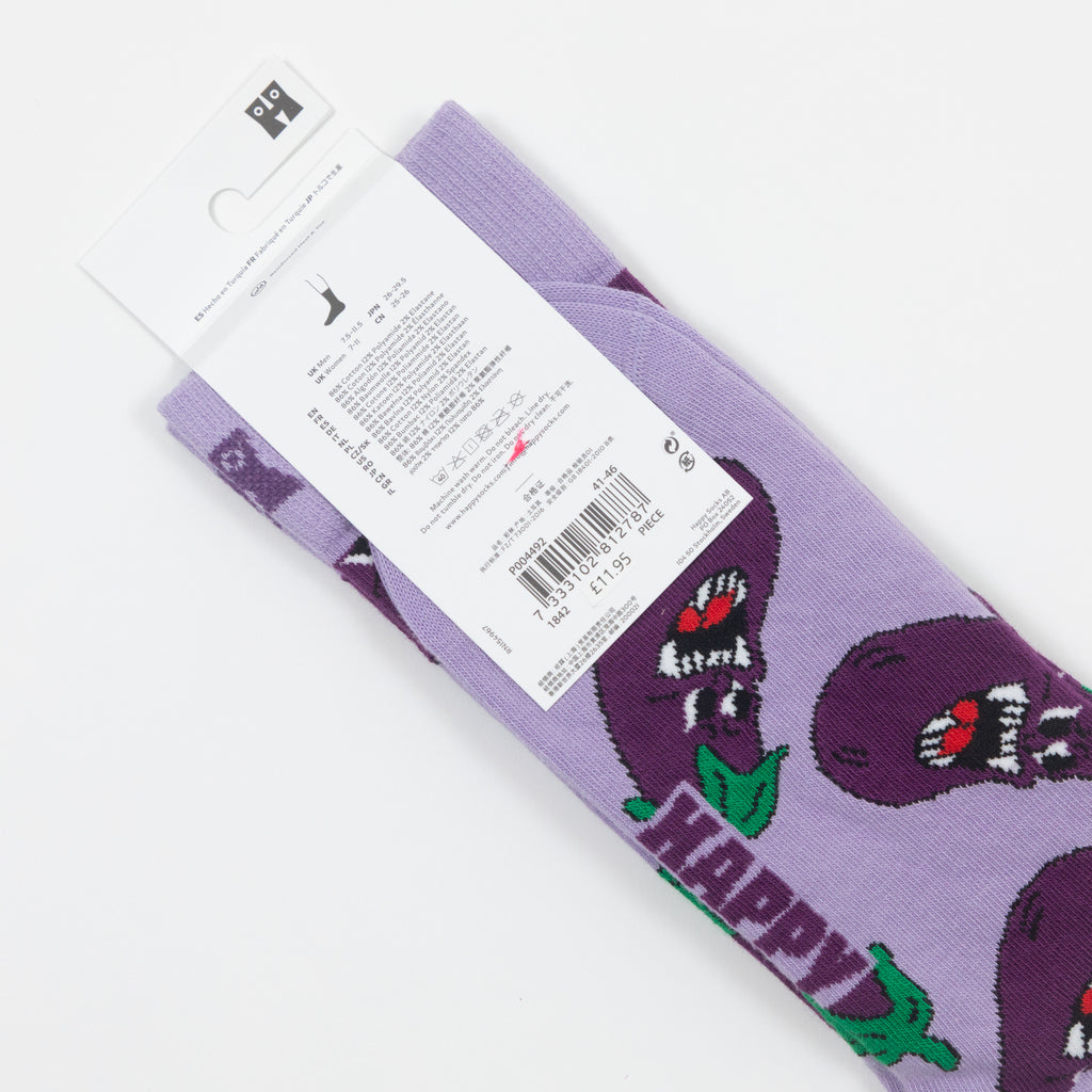 HAPPY SOCKS Angry Eggplant Socks in LIGHT PURPLE