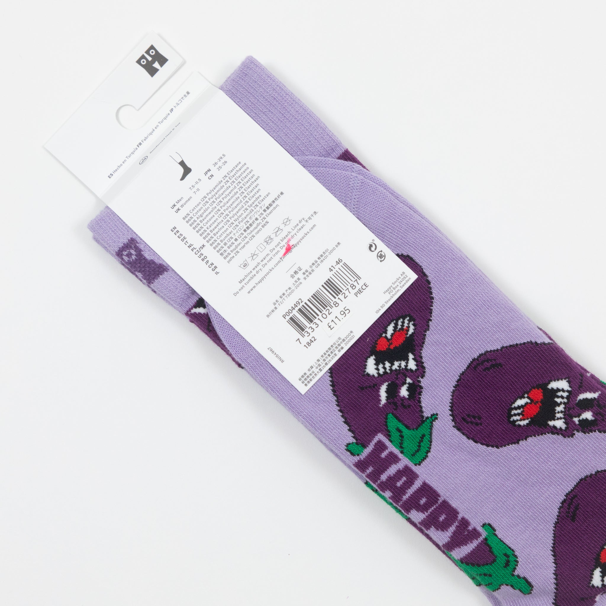 HAPPY SOCKS Angry Eggplant Socks in LIGHT PURPLE