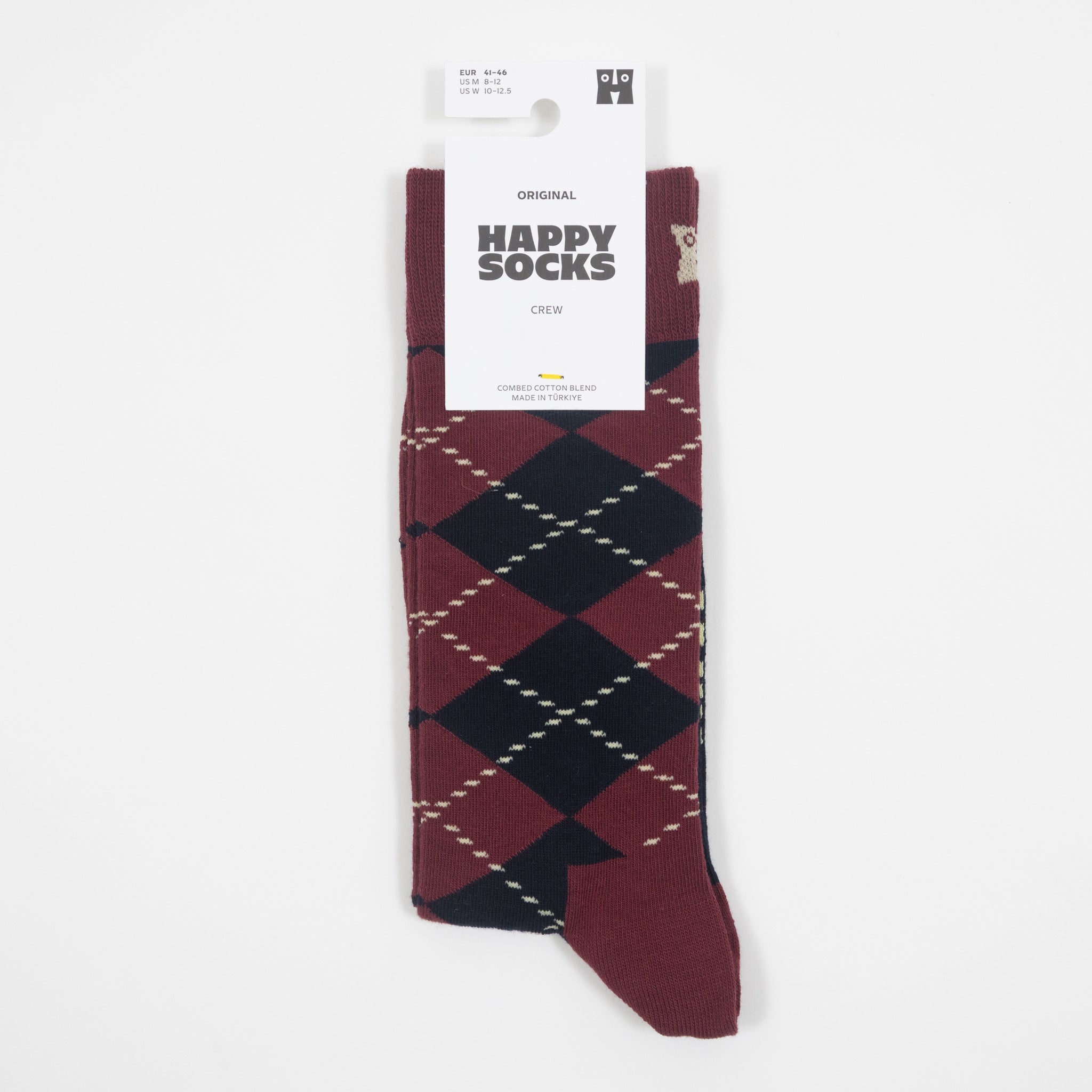 HAPPY SOCKS Argyle Socks in DARK RED