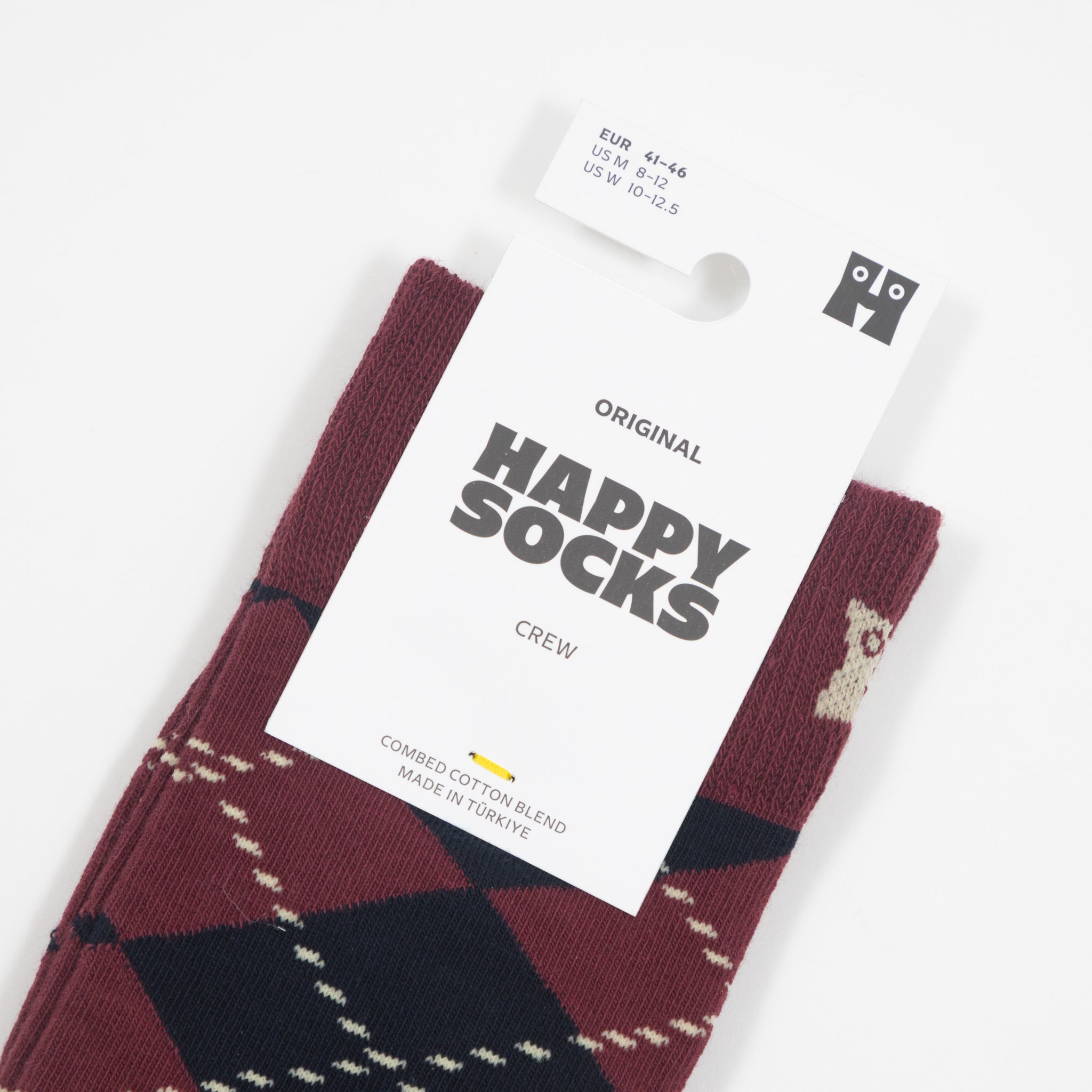 HAPPY SOCKS Argyle Socks in DARK RED