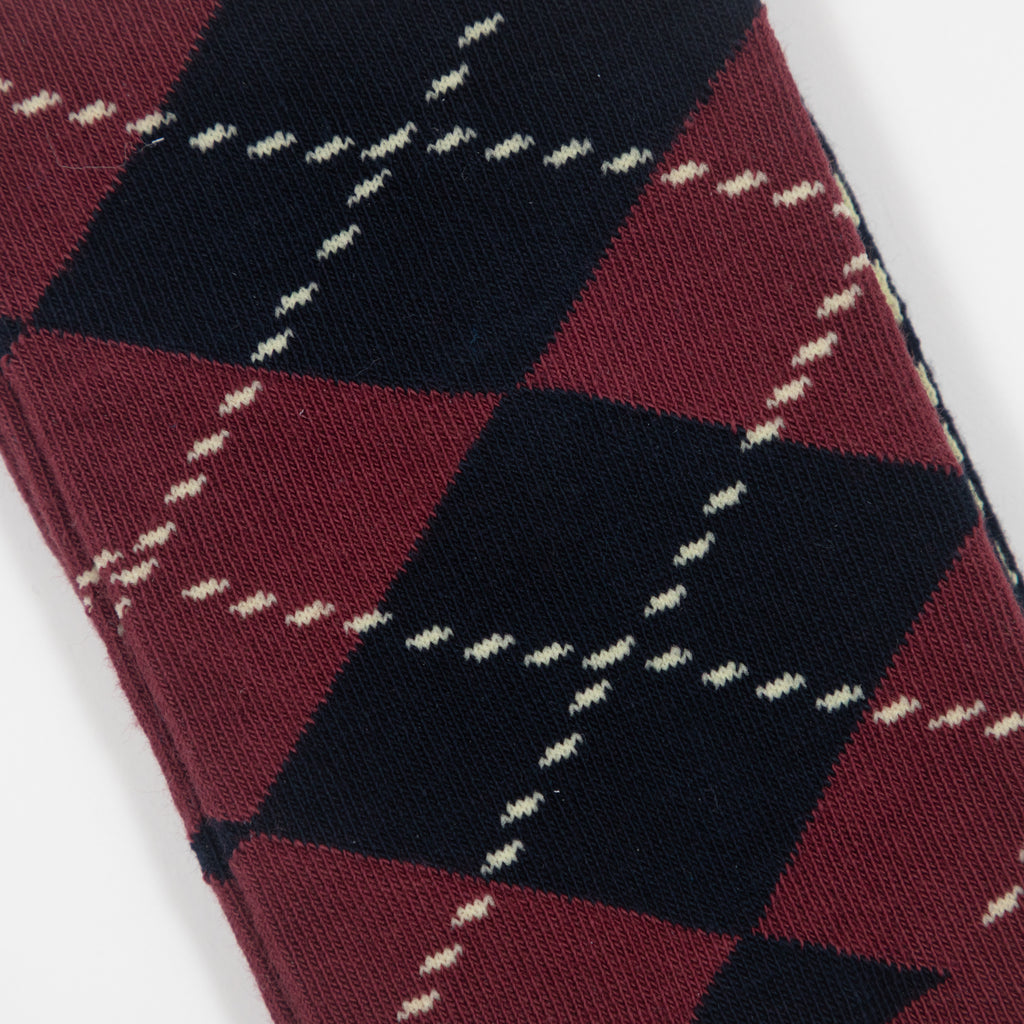 HAPPY SOCKS Argyle Socks in DARK RED