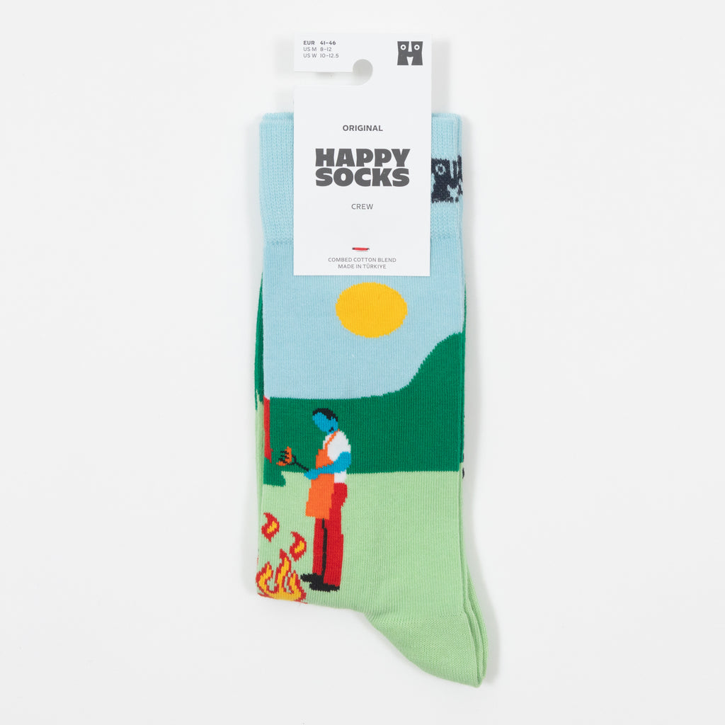HAPPY SOCKS BBQ Socks in LIGHT GREEN