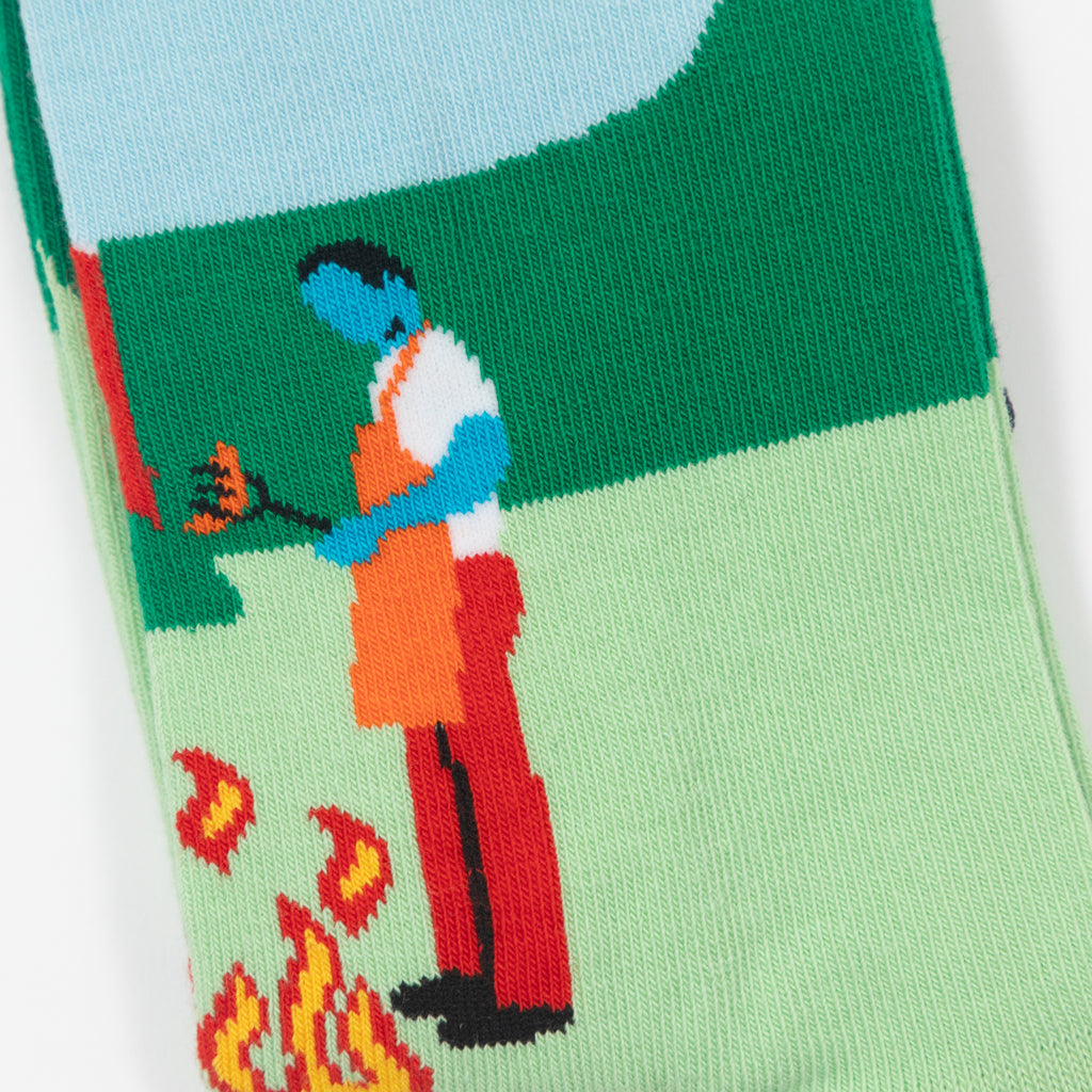 HAPPY SOCKS BBQ Socks in LIGHT GREEN