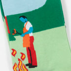 HAPPY SOCKS BBQ Socks in LIGHT GREEN