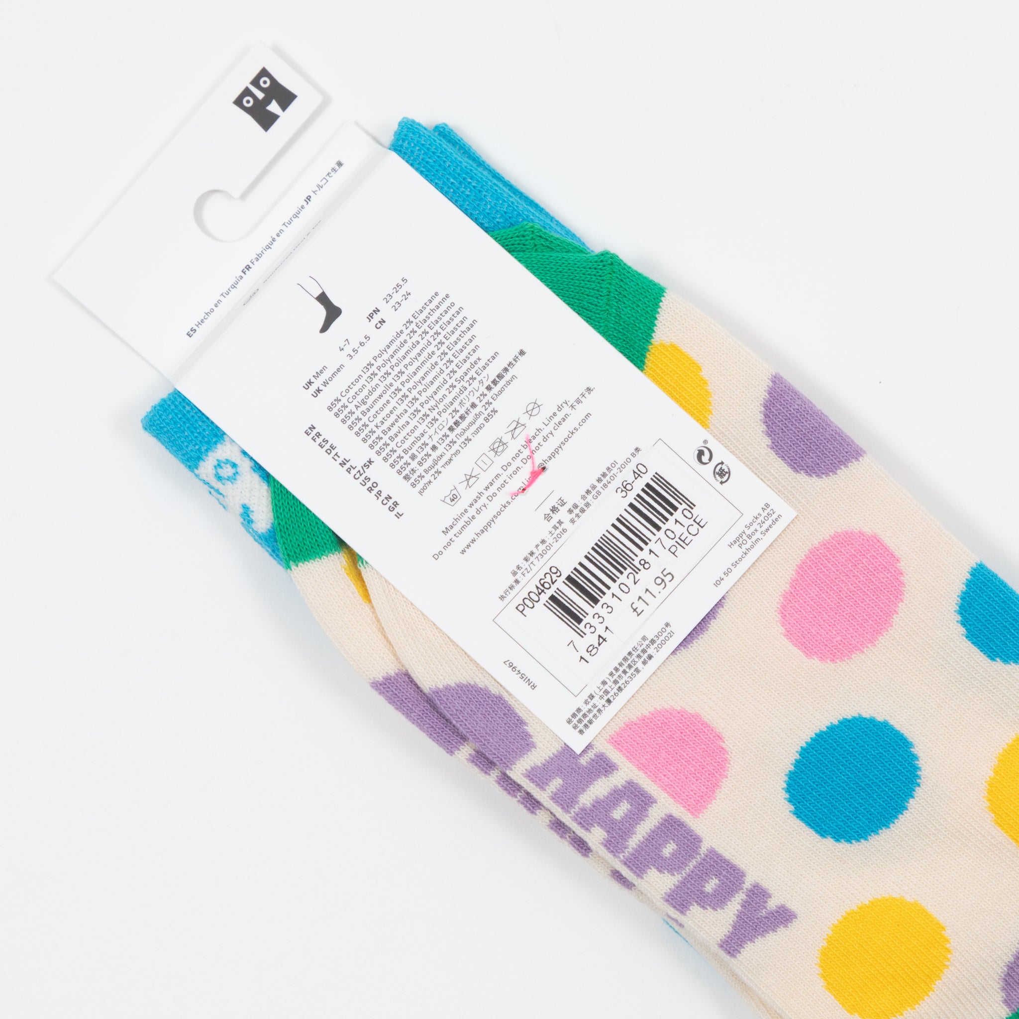HAPPY SOCKS Big Dot Socks in WHITE
