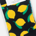 HAPPY SOCKS Lemon Short Crew Socks in NAVY