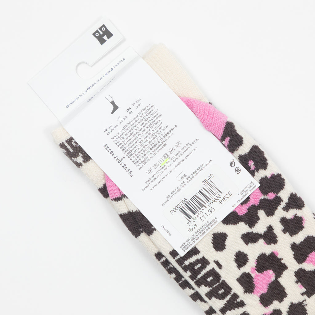 HAPPY SOCKS Leopard Socks in BEIGE