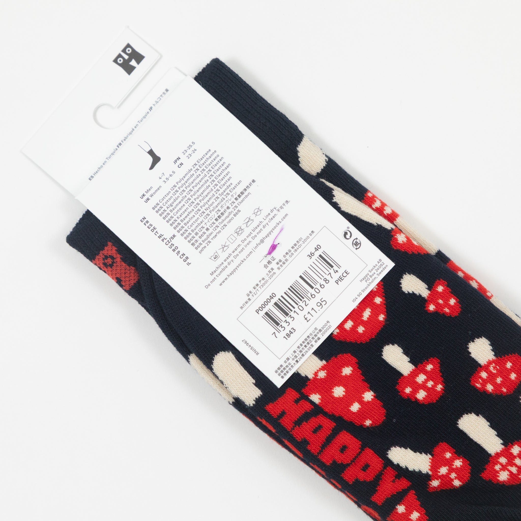 HAPPY SOCKS Mushroom Socks in NAVY