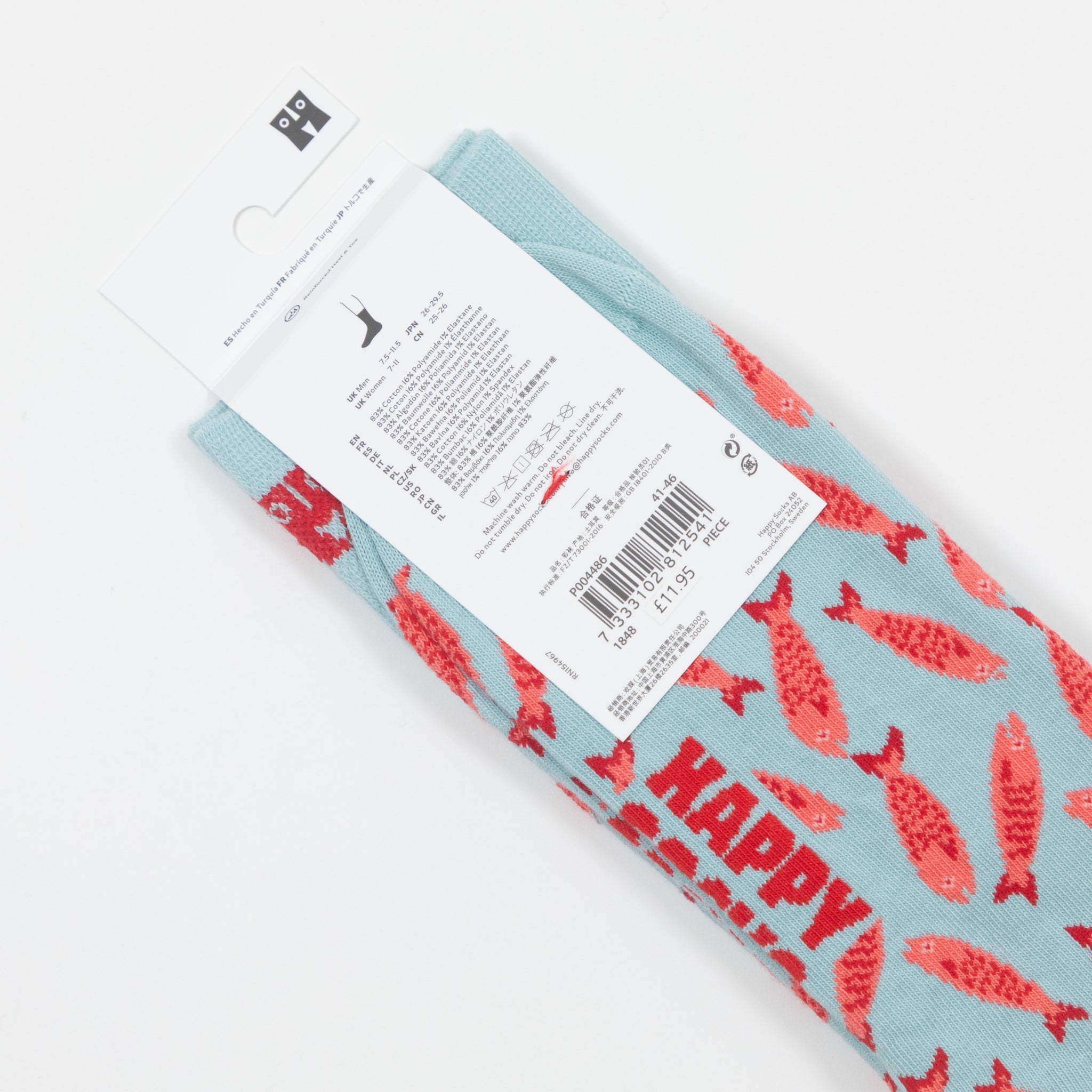 HAPPY SOCKS Sardine Socks in LIGHT BLUE