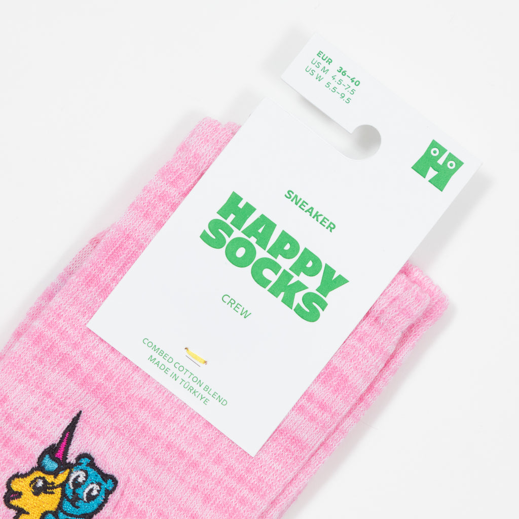 HAPPY SOCKS Unicorn Sneaker Sock in PINK