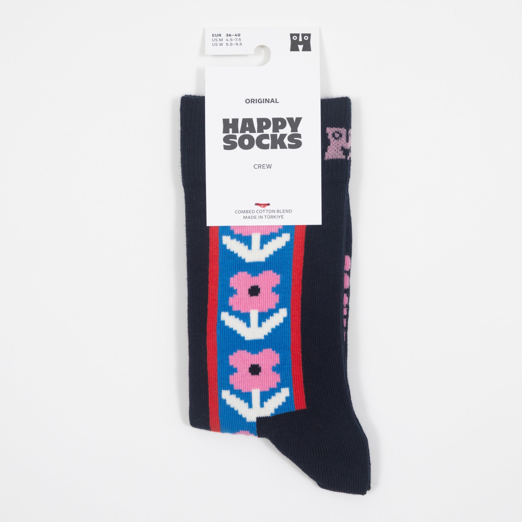 HAPPY SOCKS Vertical Flowers Socks in NAVY