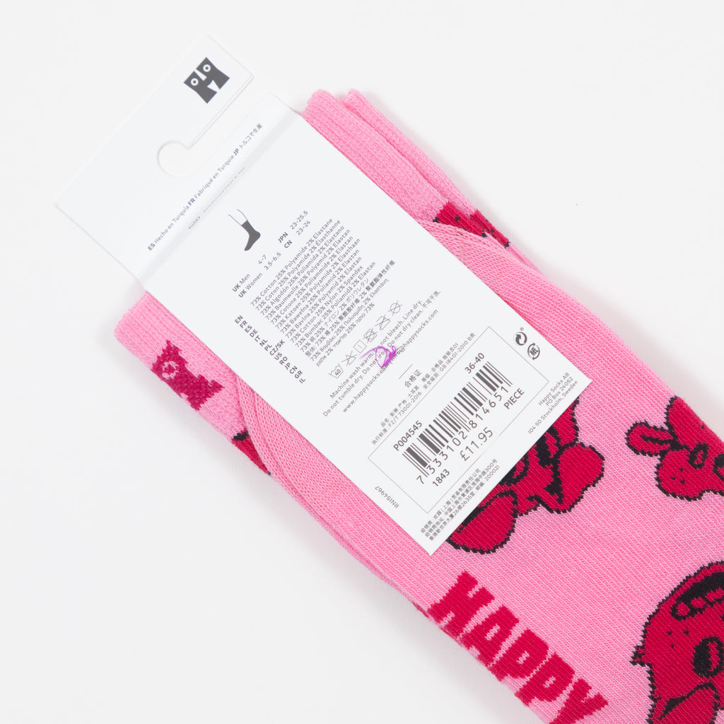 HAPPY SOCKS Dog Socks in LIGHT PINK