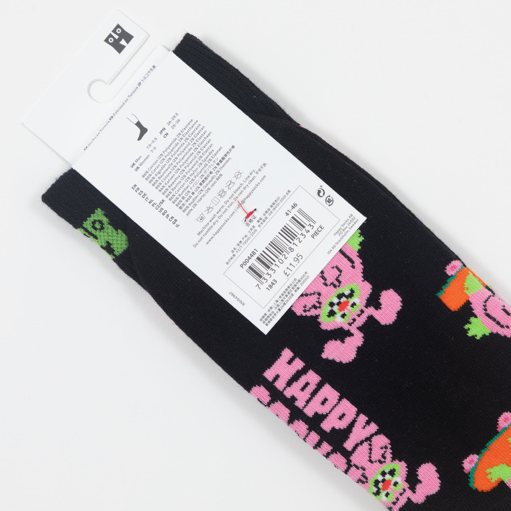 HAPPY SOCKS Skate Bunny Socks in BLACK