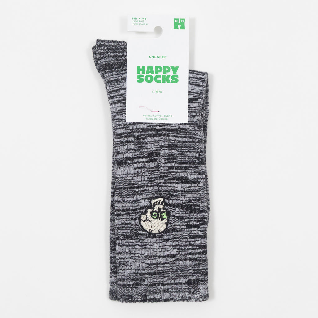 HAPPY SOCKS Skull Sneaker Socks in BLACK