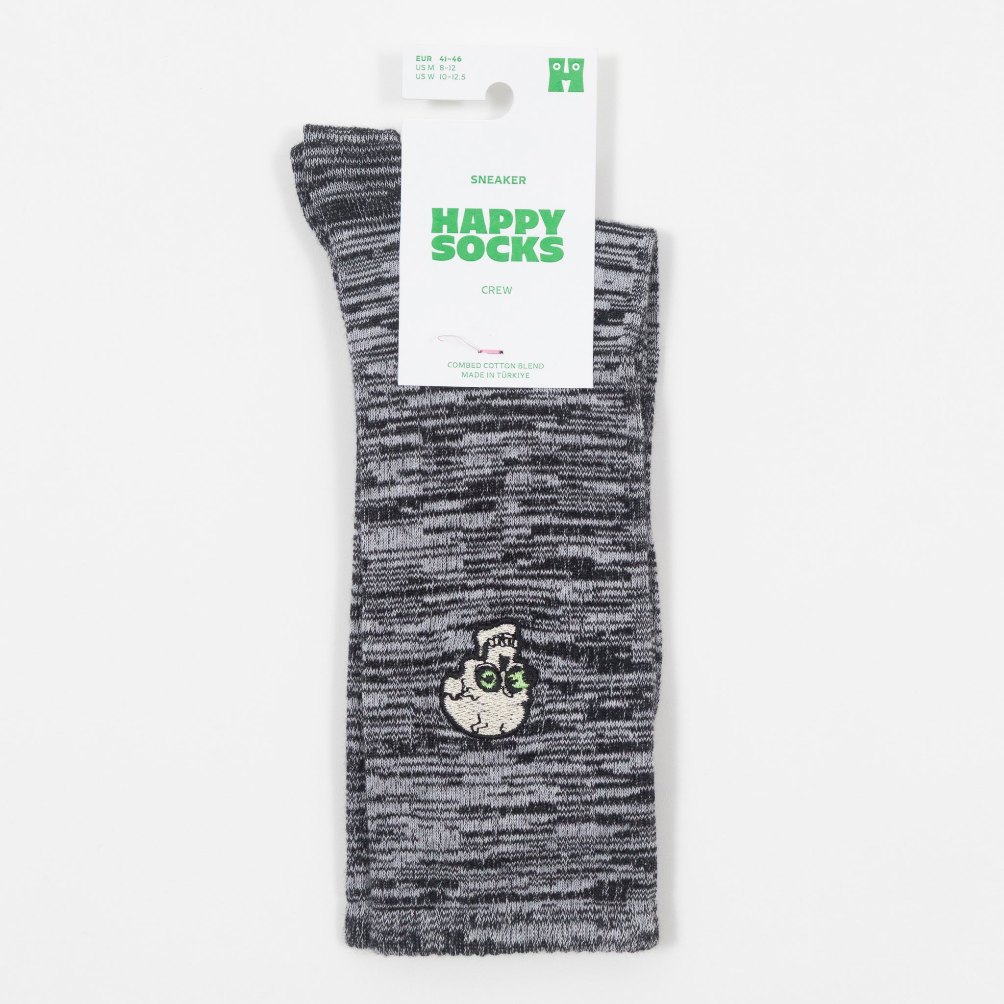 HAPPY SOCKS Skull Sneaker Socks in BLACK