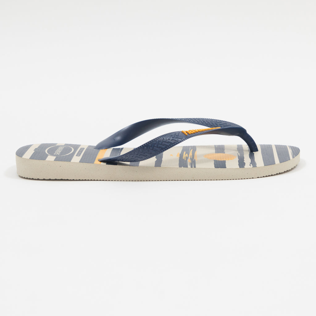 HAVAIANAS Top Nautical Flip Flops in BEIGE & NAVY BLUE