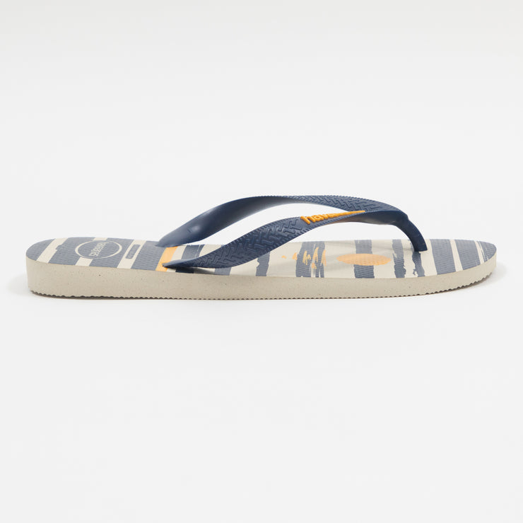 HAVAIANAS Top Nautical Flip Flops in BEIGE & NAVY BLUE