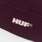 HUF All Caps Cuff Beanie in BURGUNDY