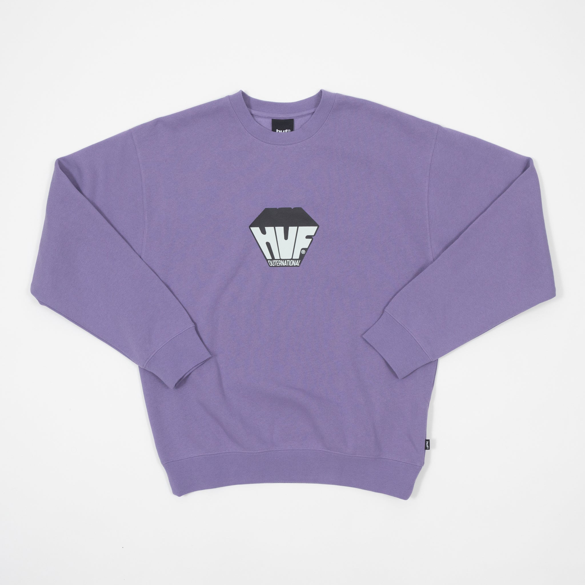 HUF Big Block Crewneck Sweatshirt in DUST PURPLE