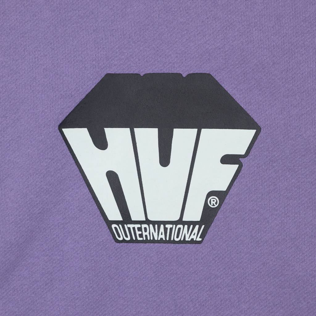 HUF Big Block Crewneck Sweatshirt in DUST PURPLE