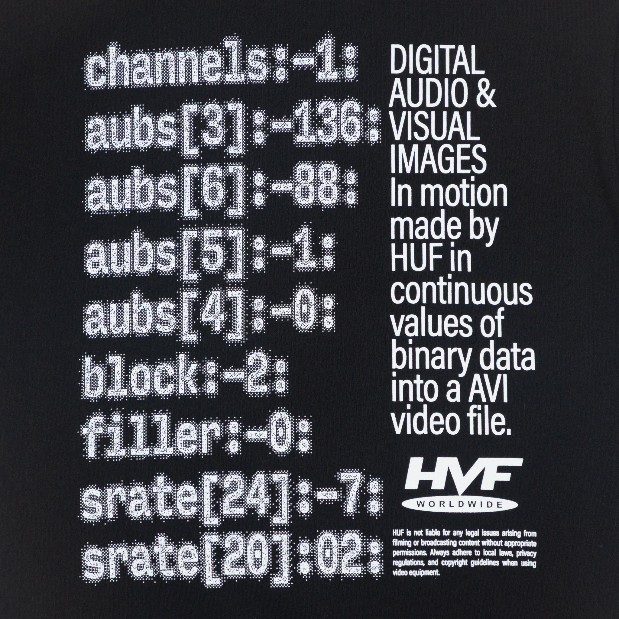 HUF H Cam Short Sleeve T-Shirt in BLACK