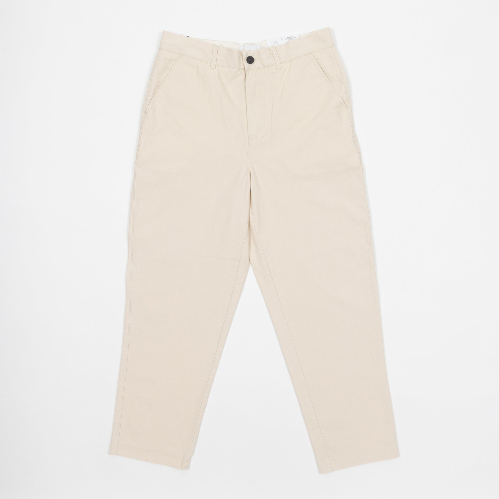 FARAH Hawtin Tapered Fit Twill Trousers in CREAM