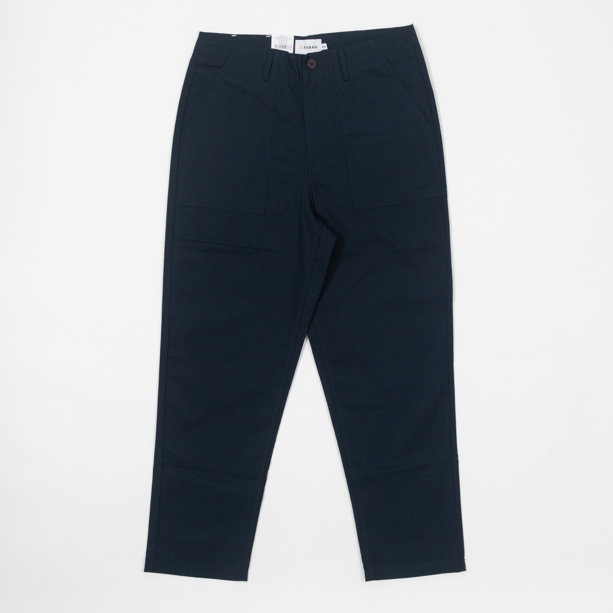 FARAH Hawtin Patch Fine Twill Trousers in NAVY