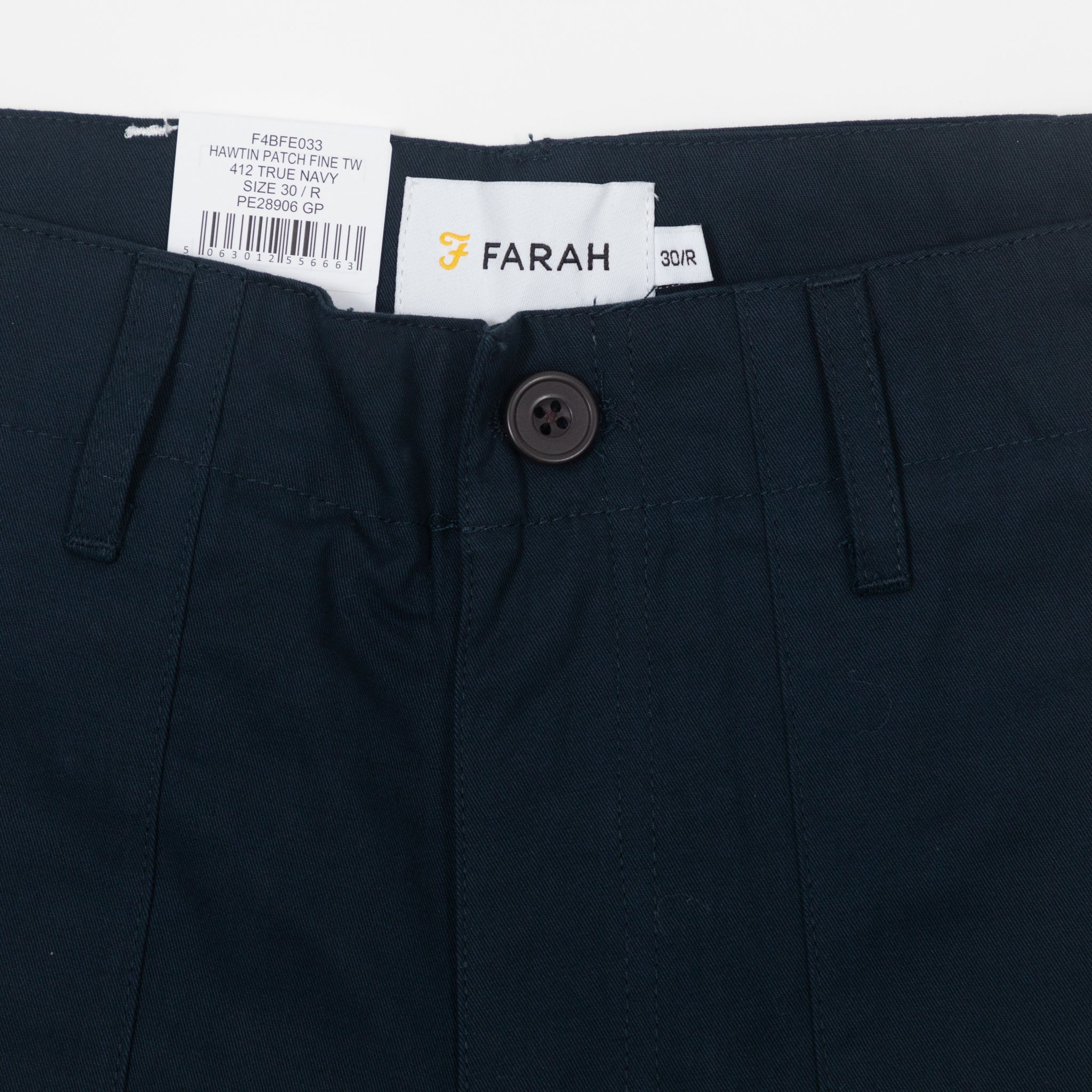 FARAH Hawtin Patch Fine Twill Trousers in NAVY