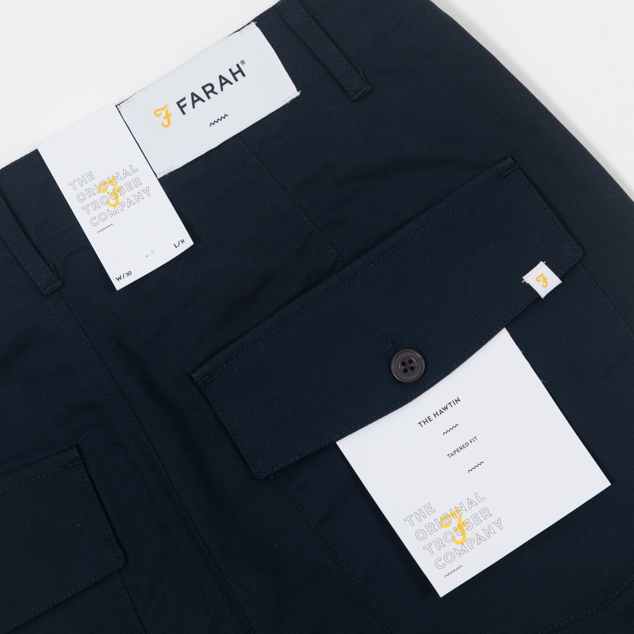 FARAH Hawtin Patch Fine Twill Trousers in NAVY