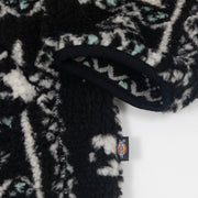 DICKIES Hays Quarter Zip Sherpa Jacket in BLACK & WHITE